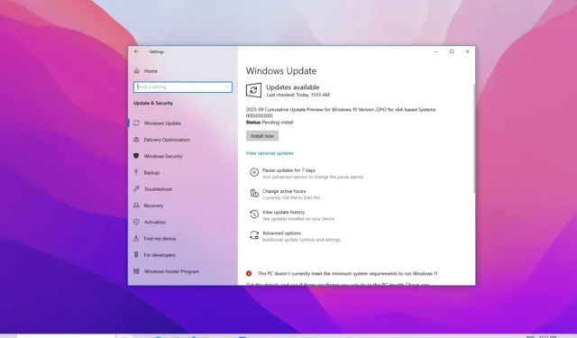 Windows 10 build 19045.3513 (KB5030300) verschijnt als preview