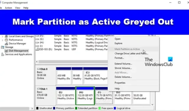 Marcar partición como activa en gris [Solucionar]
