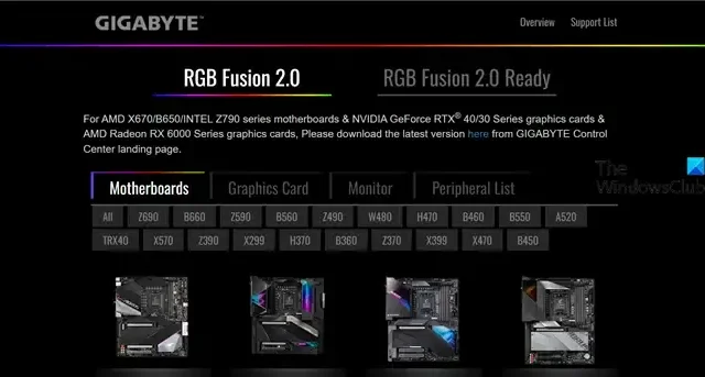 Gigabyte RGB Fusion werkt niet of detecteert niets