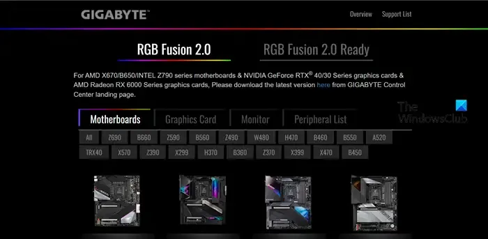 Gigabyte RGB Fusion werkt niet of detecteert niets