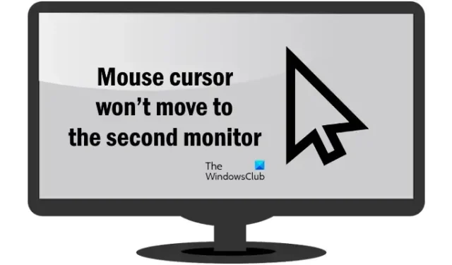 De muiscursor beweegt niet naar de tweede monitor