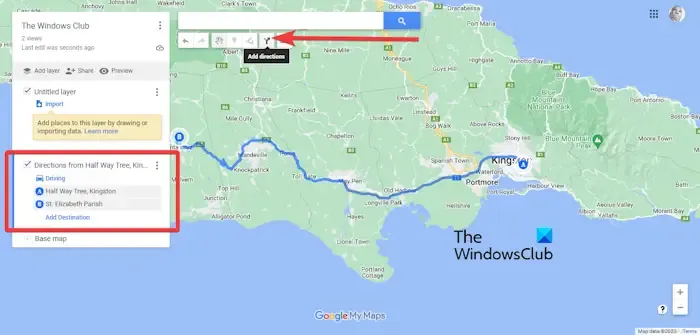Mes cartes Ajouter un itinéraire Google Maps
