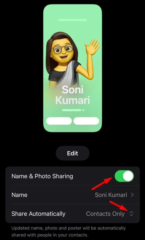 Compartir nombres y fotos en iPhone con iOS 17