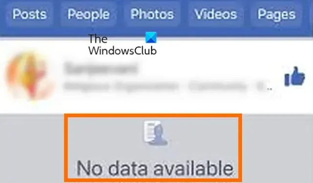 No hay datos disponibles en Facebook [Fijar]