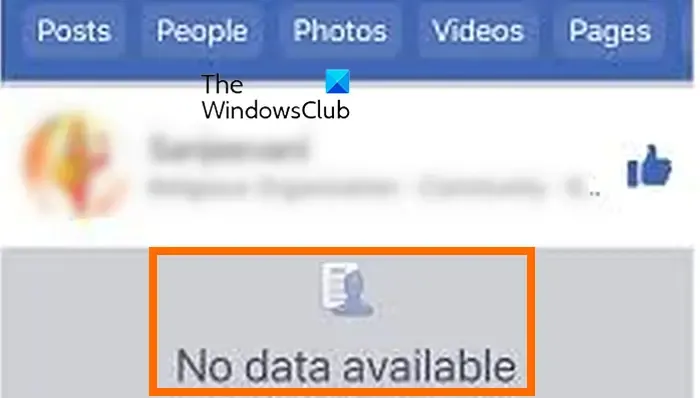 Keine Daten auf Facebook verfügbar