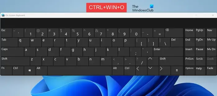 abra o teclado na tela