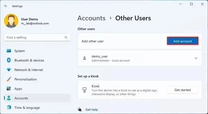Andere gebruikers voegen een account toe