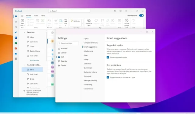 Slimme suggesties uitschakelen voor de nieuwe Outlook-app voor Windows 11