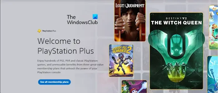 Witryna PlayStation Plus