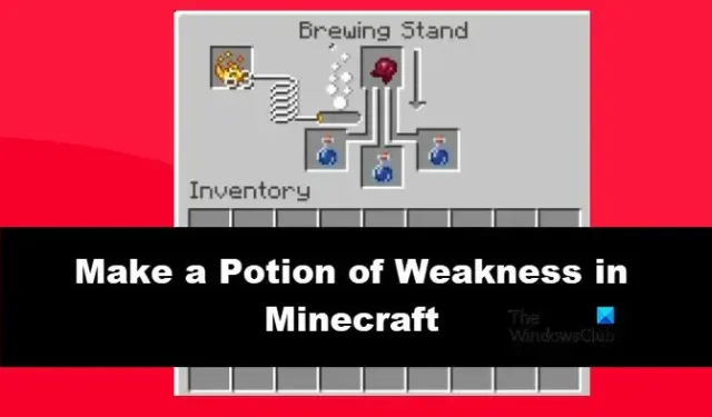 Comment faire une recette de potion de faiblesse dans Minecraft
