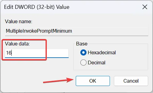 cambie los datos del valor para corregir la impresión con el botón derecho que falta en Windows 11