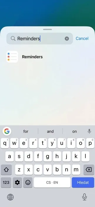 Wyszukiwanie widgetów przypomnień