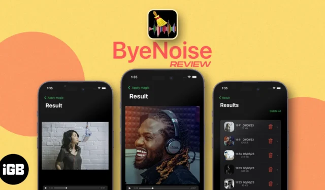 ByeNoise: iPhone 또는 iPad의 오디오 및 비디오에서 배경 소음 제거
