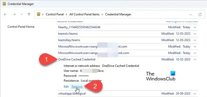 Remover credenciais em cache do OneDrive
