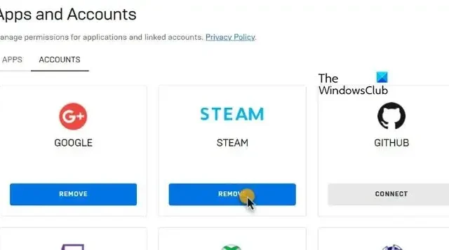 Come collegare Epic Games e account Steam