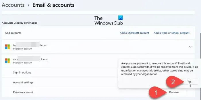 MS-account verwijderen uit Windows