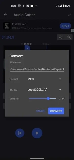 Convertitore Mp3 per iPhone Android di suonerie Cambia formato nome