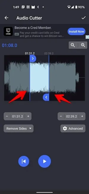Guarnição do conversor de MP3 para iPhone Android de toque