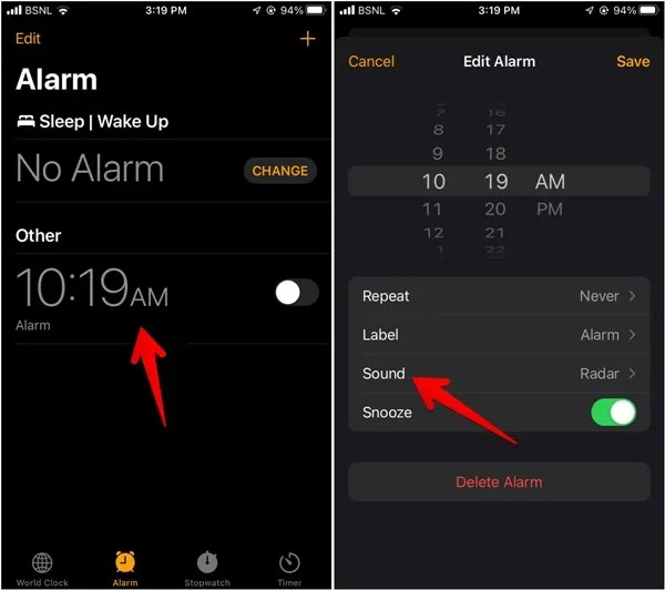 Suoneria Android Iphone Imposta suoneria personalizzata per l'allarme