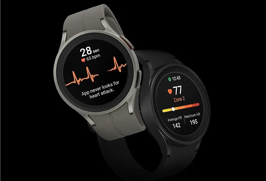Samsung Galaxy Watch 5 com monitor de frequência cardíaca