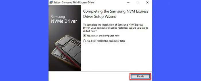 Driver Samsung NVME instalado