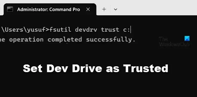 So legen Sie Dev Drive in Windows 11 als vertrauenswürdig oder nicht vertrauenswürdig fest