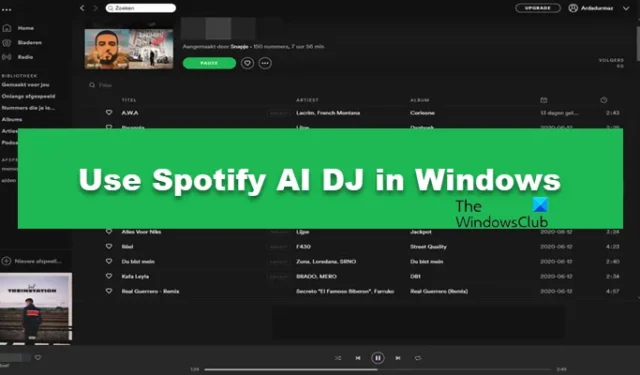 ¿Cómo utilizar Spotify AI DJ en Windows 11/10?