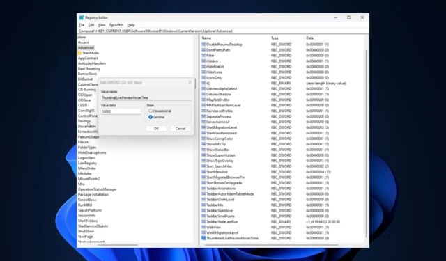 Correctif : l’aperçu miniature de la barre des tâches disparaît trop rapidement sous Windows 11