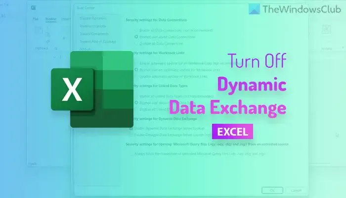 Excel에서 동적 데이터 교환을 끄는 방법