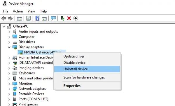 reinicie el controlador de gráficos en Windows 10