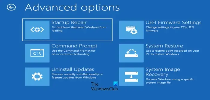 Deinstallieren Sie Windows-Updates über Windows RE