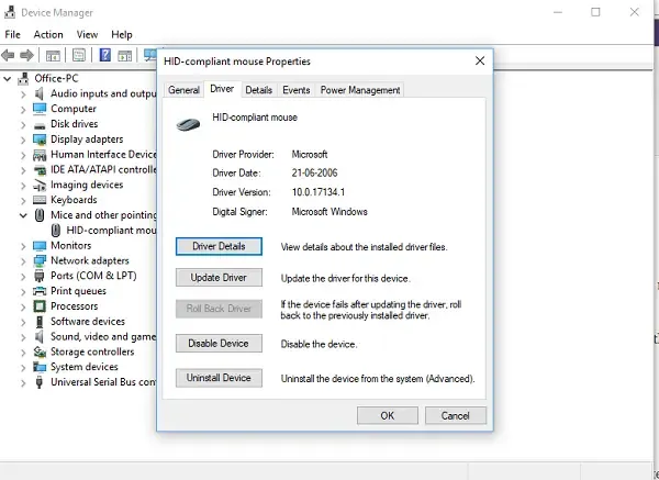 Aktualisieren oder Rollback des Maustreibers in Windows 10