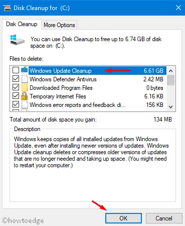 Utilizza lo strumento Pulitura disco in Windows 10