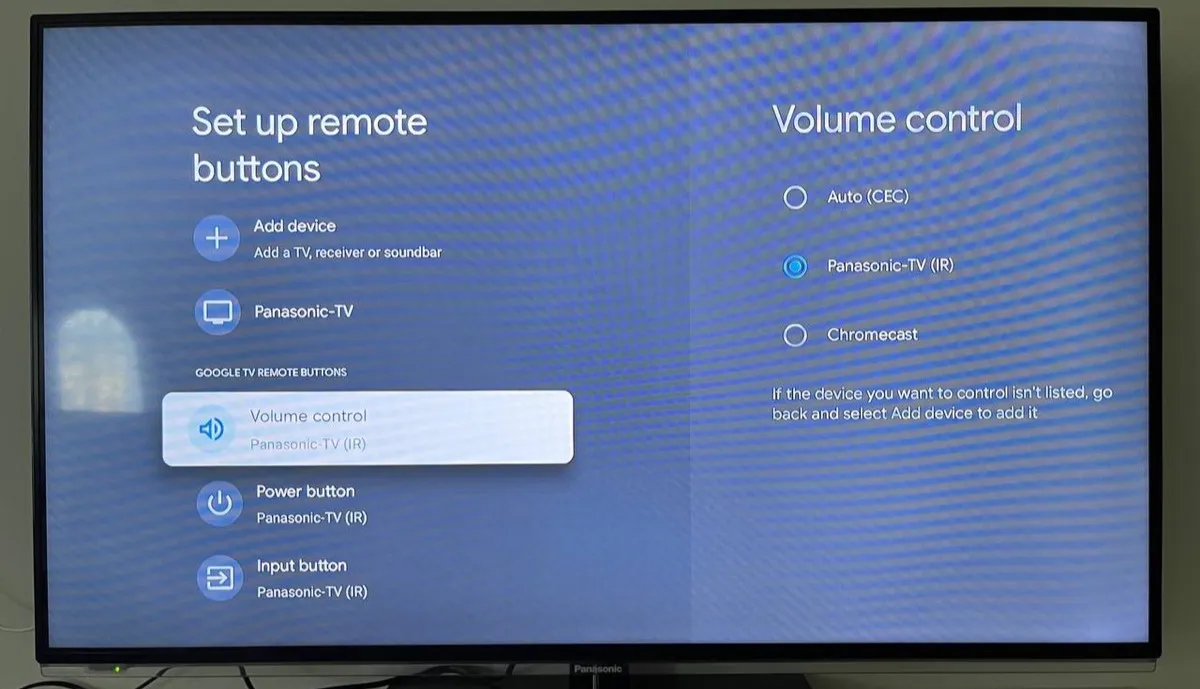 Configuration du contrôle du volume Chrome TV