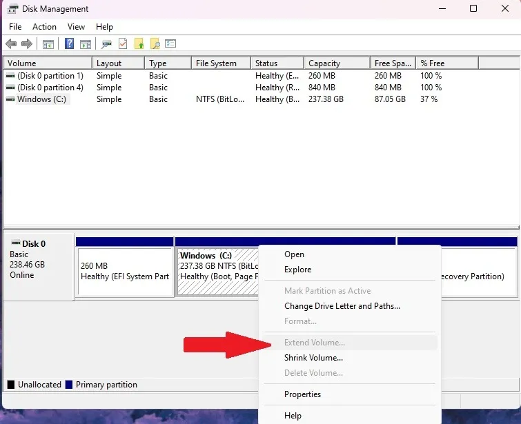 Modi per ottenere più spazio di archiviazione sul PC senza eliminare nulla Gestione disco File Extend