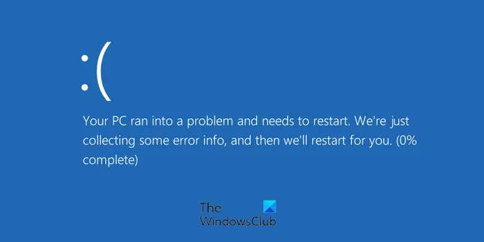 Schermata blu di Windows 11 quando inattivo