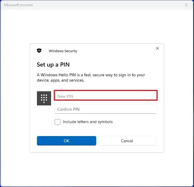 Windows 11 創建帳戶 PIN