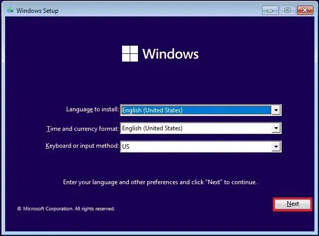 Windows 11 USB-Setup