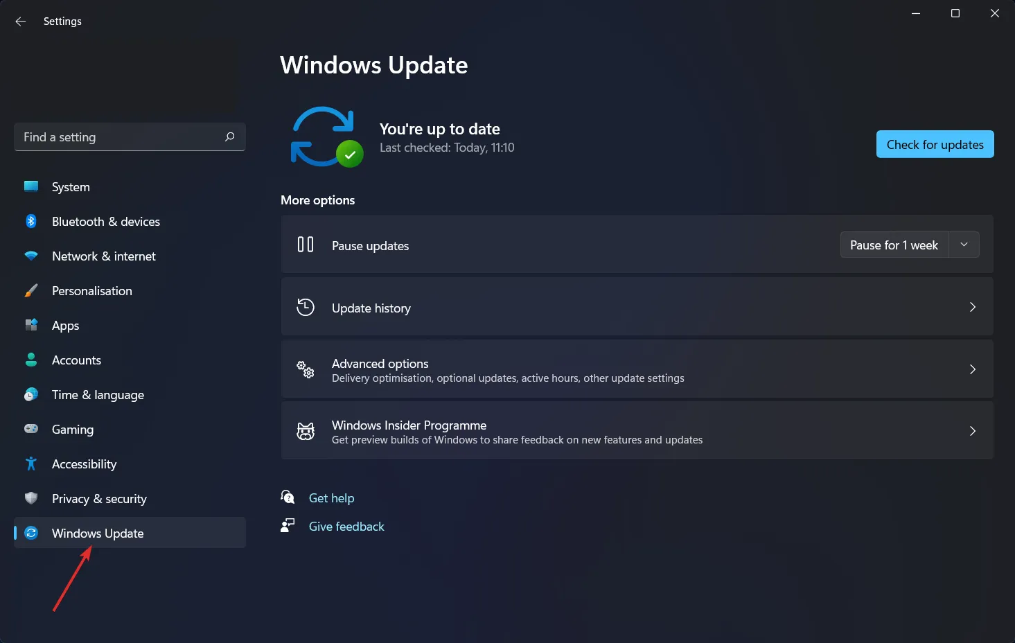 Windows-Update Windows 11 dynamische Aktualisierungsrate funktioniert nicht