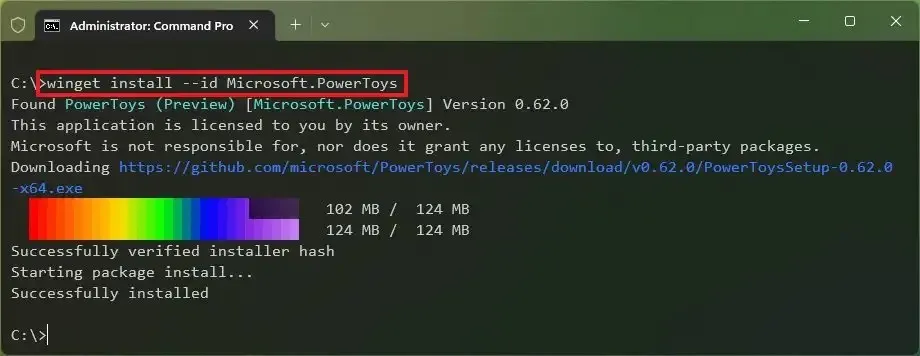 Installer PowerToys avec Winget
