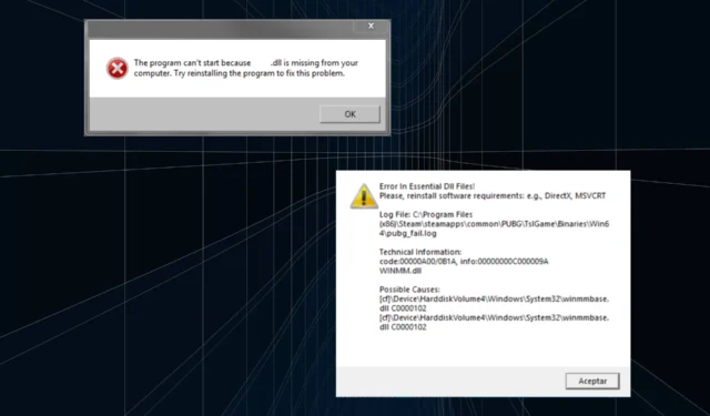 Fallo de winmmbase.dll: cómo solucionar este error en Windows 11