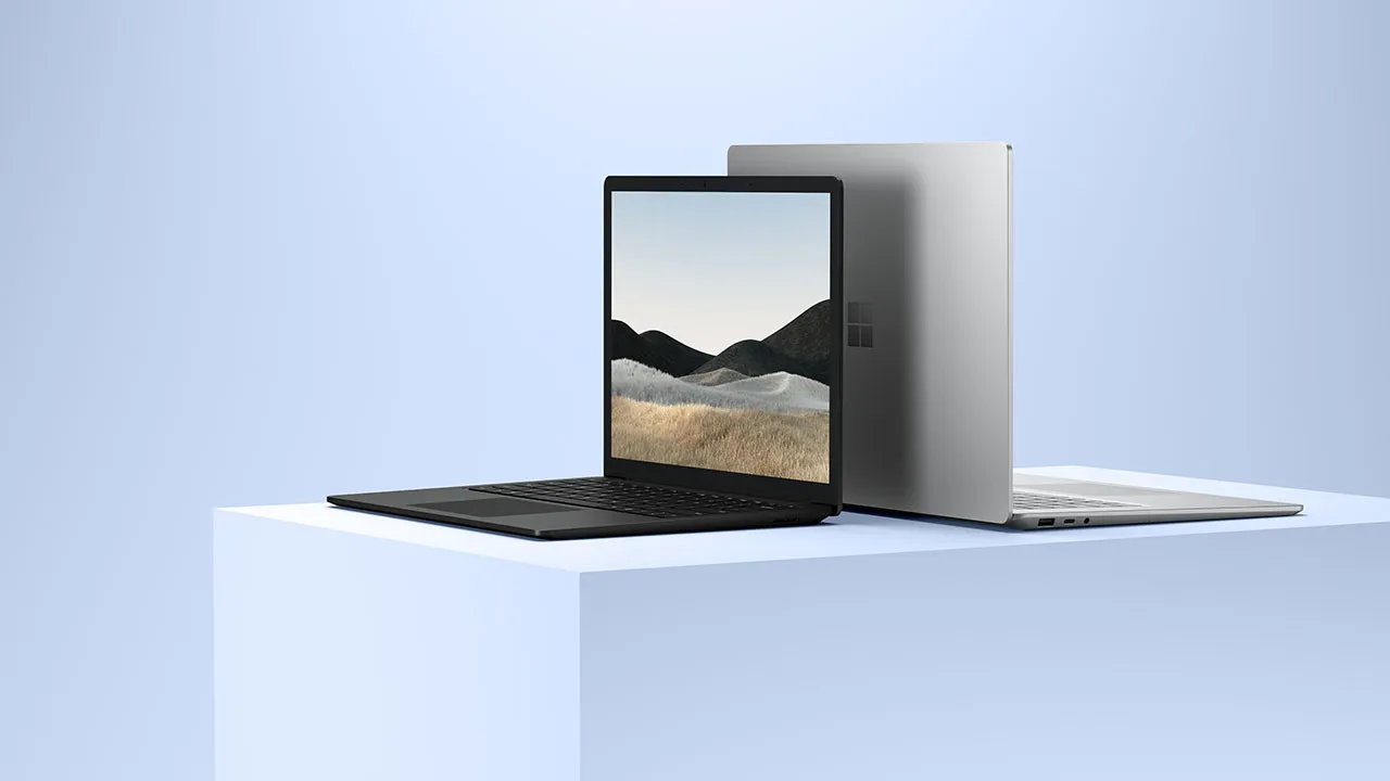 Imagens de imprensa do Surface Laptop 4 mostrando várias cores