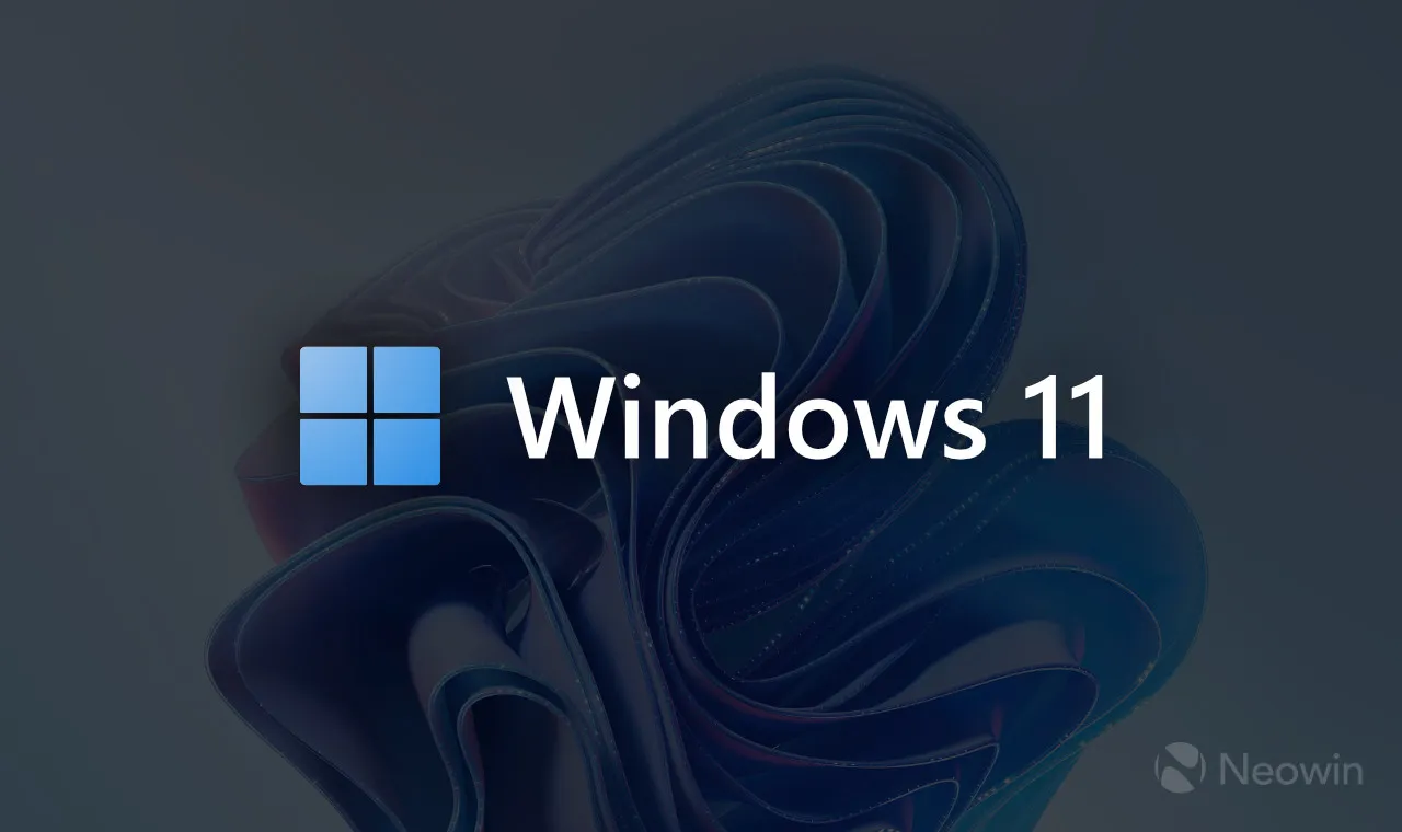 Une image avec un logo Windows 11 coloré et un arrière-plan grisé