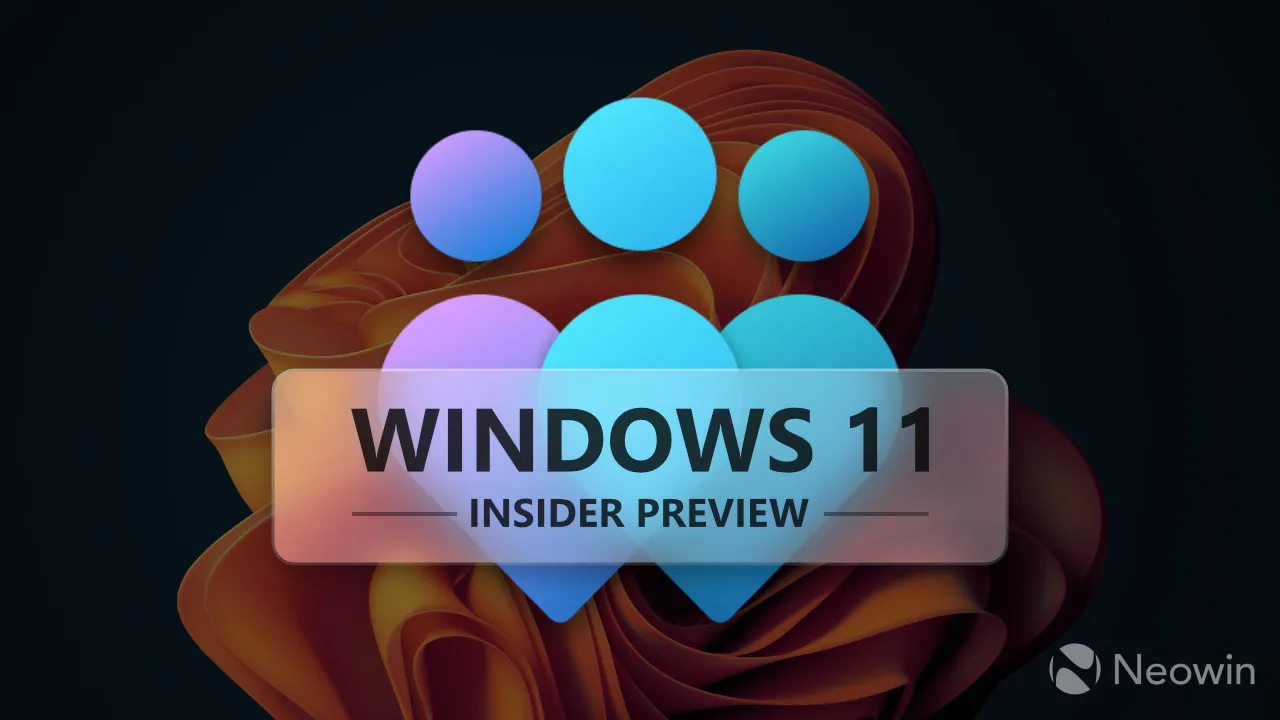 Um grande logotipo do Windows Insider com o Windows 11 Insider Preview