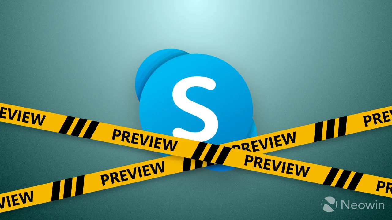 Ein Skype-Logo mit Vorschaustreifen