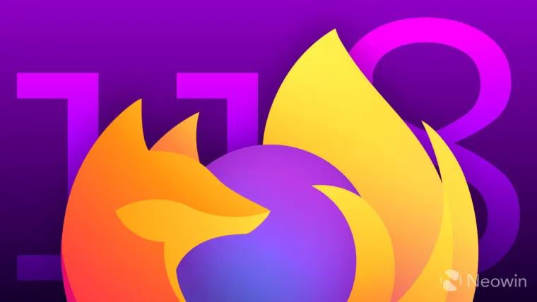 Ein Firefox-Logo mit der Nummer 118 dahinter