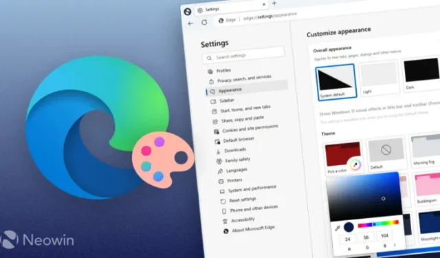 Microsoft Edge Canary ora ti consente di creare temi con colori personalizzati