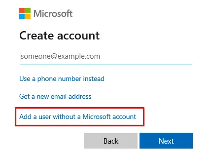 Aggiungi un utente senza un account Microsoft