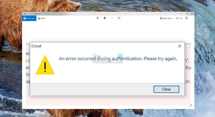 Si è verificato un errore durante l'autenticazione Errore iCloud