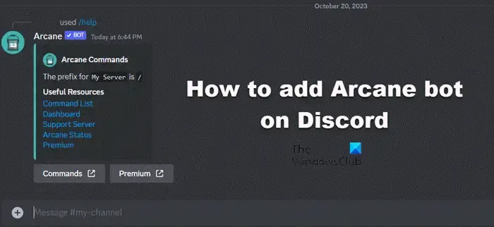 voeg Arcane-bot toe aan Discord